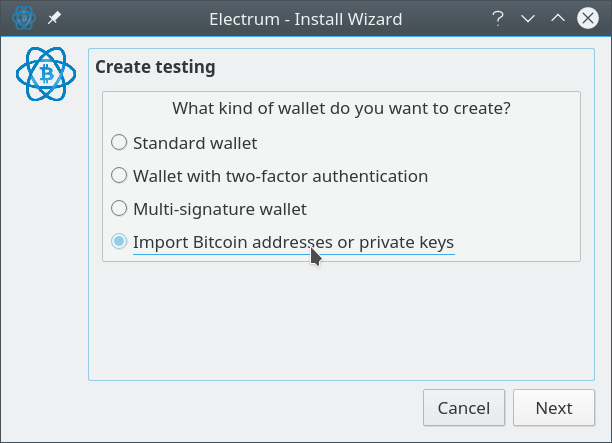 electrum ltc standard vs import addresses and private keys