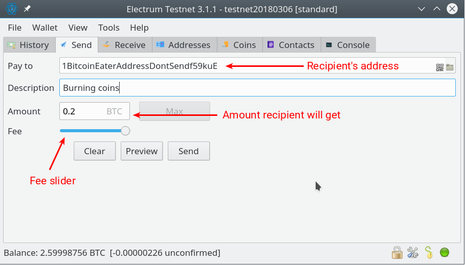 how to send bitcoin from electrum